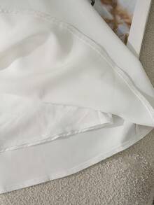 Franclia 女士新款 A 字裙，高腰百搭半身裙 - 白色 - 查看 3