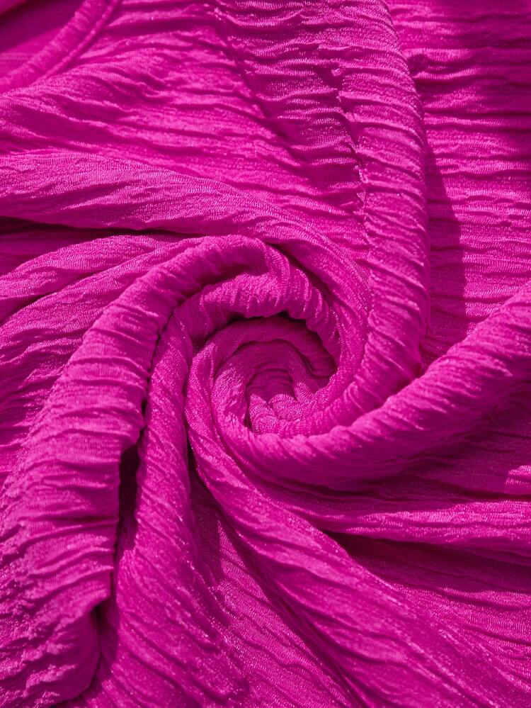 เสื้อกล้ามเข้ารูปคอกลมสีพื้นสำหรับผู้หญิง - สีชมพูบานเย็น - ดู 5