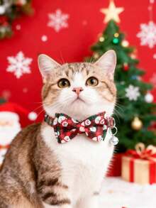 PETSIN 1 pieza Corbata de Navidad para mascotas, Collar para mascotas, Circunferencia de cuello ajustable, Collar para gatos, Collar para perros, Accesorios para mascotas, Suministros para mascotas