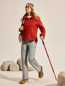 Easithlete Women's Zipper Pocket Straight Loose Outdoor Pants - Grey - View 4