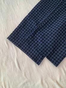 SHEIN Dozemod Kids Teen Girl Summer Minimalist Lace Trim Adjustable Spaghetti Strap Tank Top And Plaid Pattern Casual Lounge Pants 2 Pieces Set - Blue - View 7