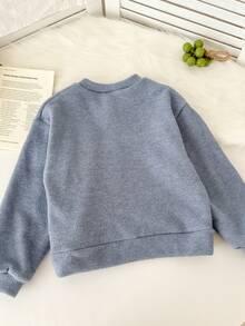 Genkimix Kids Tween Girls Casual Solid Color Long Sleeve Front Open Cardigan Jacket - Blue - View 2