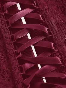 Sweetina Strapless Metal Button Waist Flared Dress - Red - View 4