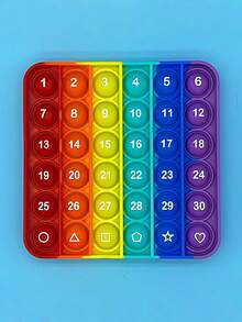 2个/包 数字字母数学学习硅胶彩虹方形圆形益智玩具，适合学龄前儿童（方形+圆形=1包）