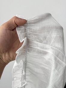 Sunspun 大码女士时尚露肩荷叶边长袖迷你连衣裙，秋季连衣裙，女士秋季服装，冬季服装，女士机场旅行装，浪漫连衣裙，婚礼宾客礼服，正式礼服，生日礼服 - 黑與白 - 查看 7