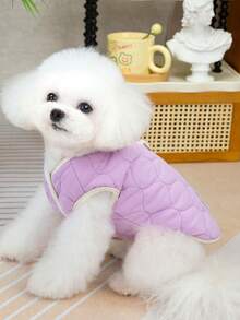 PETSIN Cozy Autumn/Winter Pet Vest – Cute, Breathable, And Easy-To-Wear Outfit For Small Dogs, Cats, And Other Tiny Pets, Great For Everyday Indoor And Outdoor Use - Purple - View 5