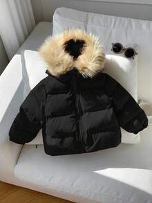 SHEIN Baby/Baby Boy/Girl Padded Coats, Fleece Tops, Thickened Winter Coats, Quilted Coats, Warm & Soft, Comfortable, Versatile, Casual, Suitable For Indoor, Outdoor, Daily Wear, Sports, Play, Party, Photo Shoot, Festival, Halloween, Christmas Baby Winter Jacket Baby Boy Jacket