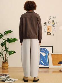 Open Phase Áo khoác Maillard Vintage màu nâu nhẹ, kiểu dáng tiện dụng cho nam, áo khoác bomber giả da lộn thường ngày, thích hợp cho mùa xuân, thu và đông, phong cách retro Mỹ, unisex, dáng rộng thoải mái – Phù hợp cho trang phục hàng ngày và kỳ nghỉ hè. - Màu nâu  Mocha - Xem 9