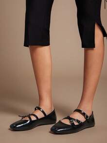 SHUZIA Bailarinas cuadradas elegantes para mujer - Cómodas, versátiles y un elemento esencial clásico - Negro - Ver 5