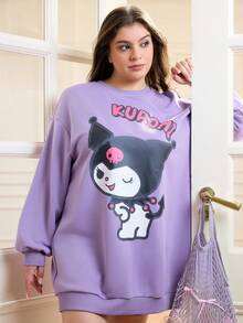 HELLO KITTY AND FRIENDS | SHEIN Plus Size Cute Cartoon & Letter Graphic Drop Shoulder Sweatshirt, Autumn/Winter