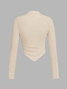 SHEIN SXY 2件套立领不对称下摆黑白长袖T恤 - 彩色 - 查看 7