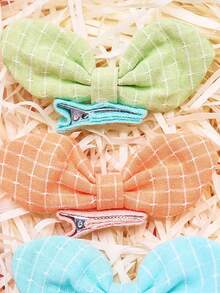 PETSIN 1 Piece Pet Rabbit Ear Hair Clip Pet Bow Hair Clip Pet Accessory Pet Supplies - Multicolor - View 9