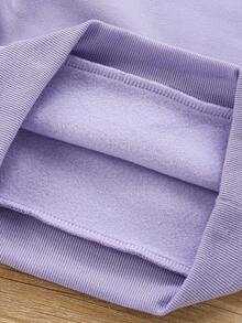 舒适的秋冬风格，女孩休闲时尚创意个性化清新酷炫虚拟女团卡通人物闪光五角星标志图形印花运动衫和紧身裤两件套服装，舒适服装 - 彩色 - 查看 5