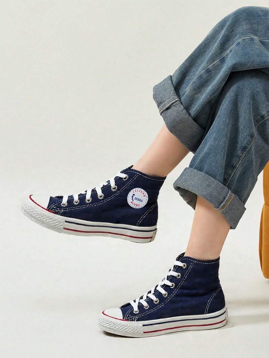 Women Canvas Shoes - Navy Blue - View 1