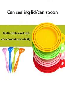 PETSIN 1 宠物罐盖、猫狗罐盖、勺子、硅胶盖、宠物食品密封盖、宠物用品 - 彩色 - 查看 4