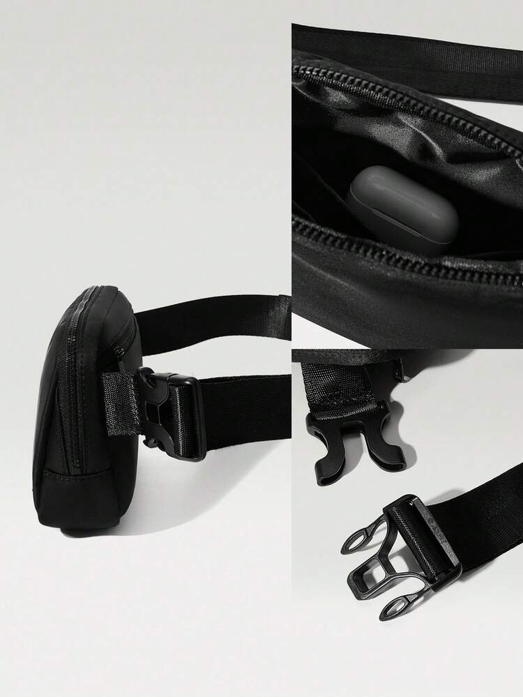 1L Zipper Everywhere Belt Bag Water Repellent Waist Crossbody Bags With Adjustable Strap  Spring Summer