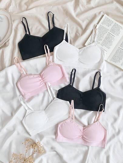 Tween Girl Simple Solid Adjustable Comfortable Bra Bras For Teen Girls Summer Lingerie Bralettes For Girls Bra And Underwear Cute Lingerie