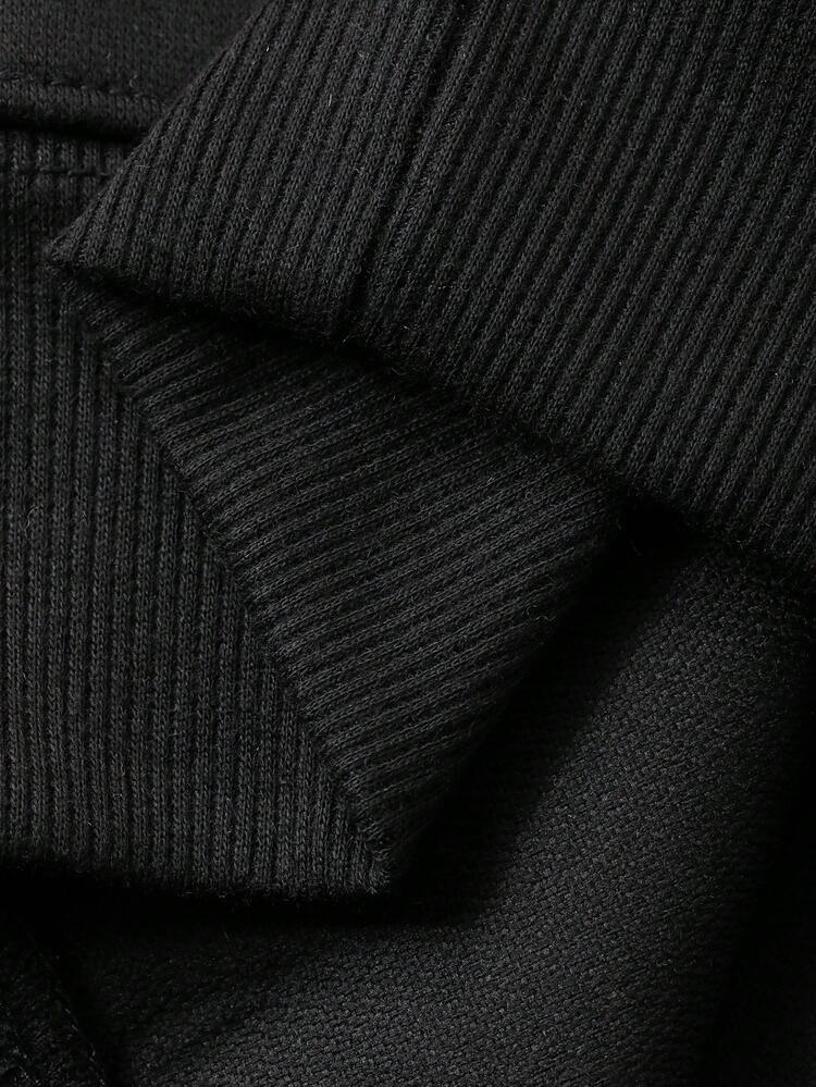 Men's Letter Embroidered Thermal Lined Hoodie, Autumn/Winter