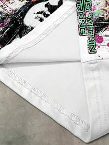 Manfinity EMRG Men's Cyberpunk Liberty Statue Print T-Shirt | Retro Future Star Pattern Short Sleeve Top | Cool Street Hip-Hop Loose Crew Neck Tee | Personalized Cyber Punk Style Fashion Item, Round Neck Short Sleeve Casual Summer Versatile All-Over Print T-Shirt - Multicolor - View 5