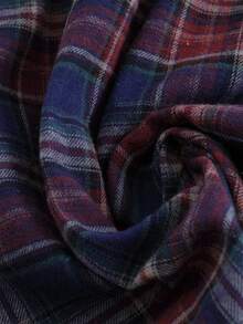 Linhara Robe longue à manches longues à carreaux simple, grande taille, conçue pour les femmes rondes, convient pour l'automne et l'hiver, style école britannique, convient pour Noël - Multicolore - Voir 5