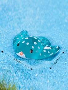 10/20pcs Mini Resin Shark Figurines, Small Spotted Art Shark Sculpture Ornaments, Suitable For Fish Tanks And Micro Landscape Decorations, Home Decor, Blue With Polka Dot Design, Easter Gift