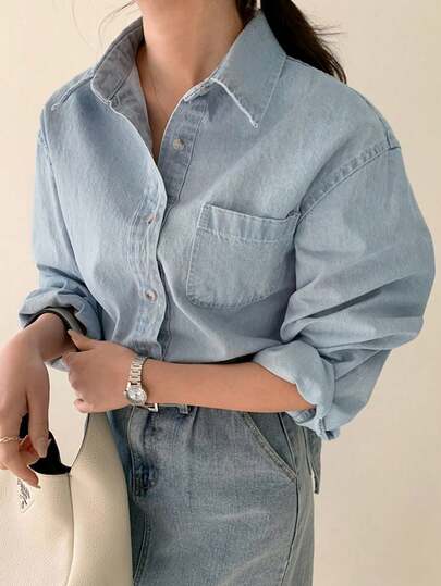 DAZY 少女牛仔衬衫