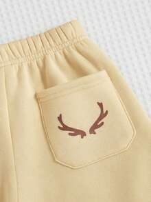 SHEIN 4pcs Young Boys' Casual Comfortable Versatile Cute Printed Thermal Lined Thick Sweatpants, School Clothes - Multicolor - View 8