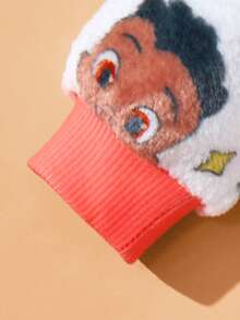 CoComelon X SHEIN Combinaison décontractée blanche à capuche, à manches longues, avec imprimé tout-sur-tout de dessin animé mignon pour bébé garçon