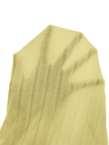 EMERY ROSE Áo thun nữ màu trơn cổ tròn vai thường tay dài ôm dáng bo gân kiểu dáng thường ngày - Vàng nhạt - Xem 6