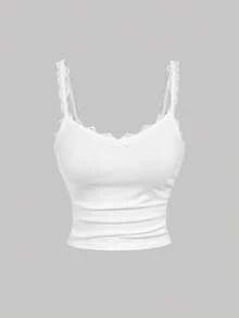 SHEIN MOD 女士撞色蕾丝蝴蝶结装饰时尚吊带背心3件装，甜美可爱，适合冬季、圣诞节、新年、感恩节等场合。 - 彩色 - 查看 5