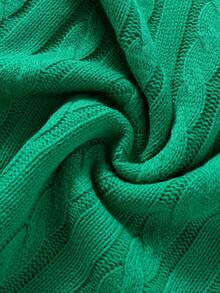 Claim Dot 男士纯色V领休闲针织背心，秋冬 - 綠色 - 查看 3