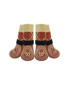 PETSIN 1 双宠物防滑袜，宠物脚套，防滑透气狗袜，户外狗鞋，宠物