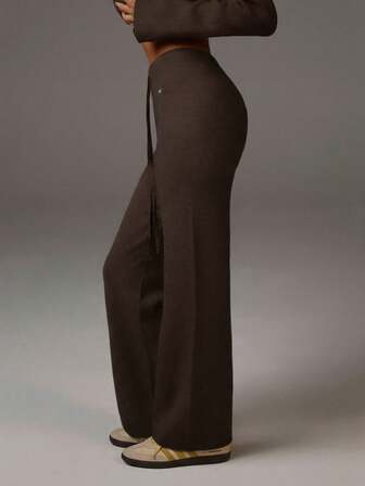 Athîral Women's Casual Solid Color Knit Pants, Versatile For Autumn/Winter,Fall,Fall Clothes For Women