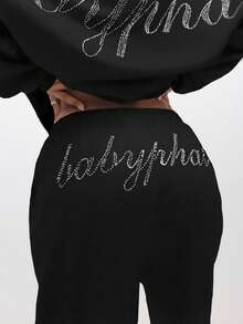BABYPHAT ÁO HOODY CỠ LỚN CÓ ĐÁ KIM CƯƠNG - màu đen - Xem 6