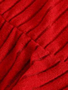 Sparklyn 青少年女孩春秋冬季开学季高级时尚针织罗纹拉绒灯笼袖泡泡袖连衣裙，串珠袖口，A 字形，适合青少年女孩上学、派对、节日、圣诞节、拍照红色连衣裙圣诞连衣裙红色 - 紅色 - 查看 8