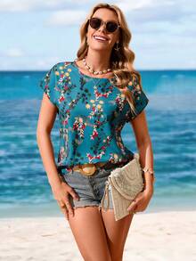 Sylviya 女士花卉印花休闲度假衬衫 - 彩色 - 查看 1