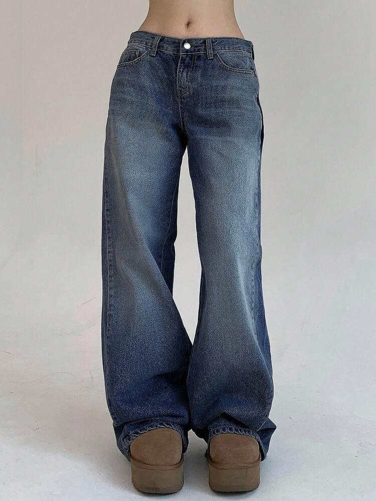 Women's Solid Color Casual Everyday Denim Jeans