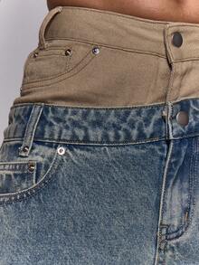 MUSERA Quần jeans ống rộng hai lớp cạp, dáng suông, thích hợp mặc mùa đông, đi chơi hàng ngày, đi chơi tối, phong cách thường ngày, cá tính, thời trang đường phố, màu bạc, sành điệu, mùa xuân hè. - Nhiều màu - Xem 6