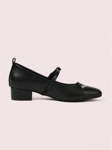CUCCOO DOLLMOD Women's Black French Mary Jane Shoes, New Fairy Style Bow Decor Elegant Slip-On Flats - Black - View 10