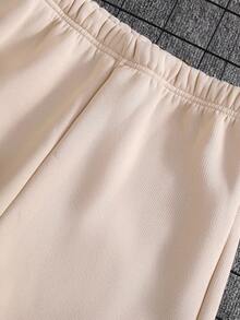 Vacaura 2pcs/Set Teenage Boys Casual Contrast Color Patchwork Hoodie And Drawstring Pants Outfit, Suitable For Autumn/Winter Daily, Commuting, School, Sports Wear