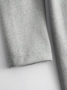 SHEIN Clasi Große Größen einfarbiger Mantel mit geraffter Taille und Reißverschluss, warm für den Winter