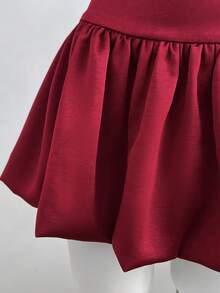 Elamini Red Satin Strapless Bodycon Christmas Luxury Evening Dress For Women - Red - View 3