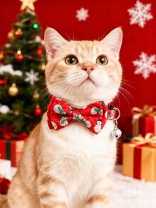 PETSIN 1 pieza Corbata de Navidad para mascotas, Collar para mascotas, Circunferencia de cuello ajustable, Collar para gatos, Collar para perros, Accesorios para mascotas, Suministros para mascotas