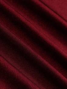 Cravure Plus Size Women Lantern Sleeve Decor Party Sheer Mesh Blouse - Burgundy - View 8