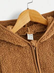 SHEIN Chaqueta con capucha de forro polar informal para niño