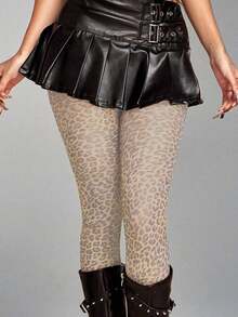 ROMWE Grunge Punk 1 đôi quần tất in họa tiết da báo màu sáng, quần legging in hình động vật phong cách Y2K retro, vớ thời trang - Nhiều màu - Xem 4