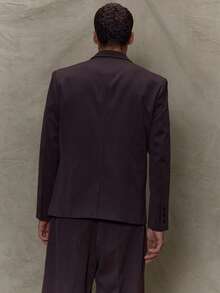 Musero 结构化单排扣定制西装外套套装上衣（仅限秋冬） - 咖啡棕 - 查看 5