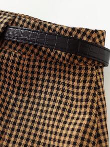 EMERY ROSE Retro Plaid Mid-Length Skirt For Women, Autumn - Multicolor - View 4