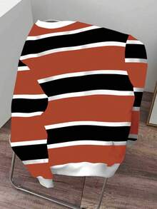 Manfinity Joysei Men Casual Colorblock Striped Sweatshirt, Autumn/Winter, Fall, Long Sleeve Top - Multicolor - View 3