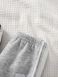 SHEIN 2 件套女婴可爱松紧腰保暖内衬裤，适合秋冬穿着